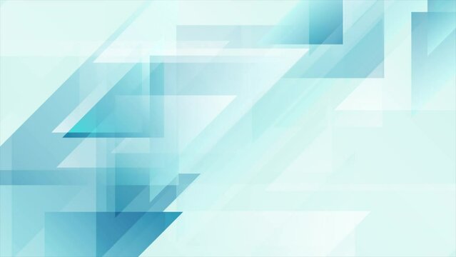 Blue white geometric triangles abstract minimal background. Seamless looping motion design. Video animation Ultra HD 4K 3840x2160