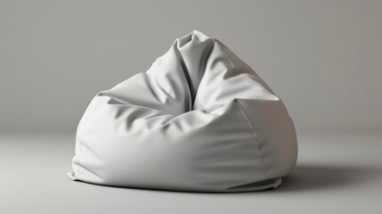 Blank mockup of a bean bag filled with memory foam providing ultimate comfort and support. .