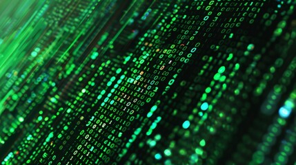 Abstract Numbers Matrix Background. Binary Computer Machine Code. Coding Programming Hacker Concept.