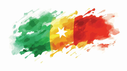 Watercolor flag background. Bangladesh 2d flat cartoon