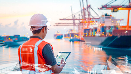 Modern port operations with real-time cargo tracking system