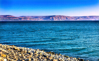 Sea of Galilee Capernum from Saint Peter's House Israel - 784874774