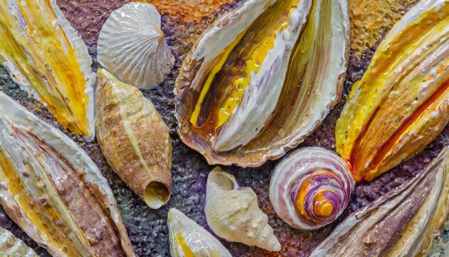 Texture art inspired by seashells.