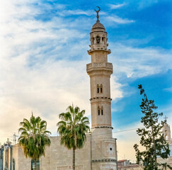 Fototapeta na wymiar Islamic Mosque Church of Nativity Altar Bethlehem West Bank Palestine