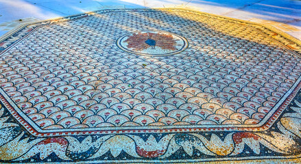 Octagon Mosaic Peter's House Sea of Galilee Capernaum Israel - 784876924
