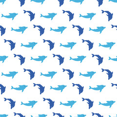 Fototapeta premium Sea Grace Life Dolphin Delight Silhouette Pattern