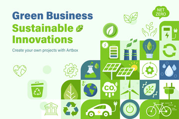 Green Business Sustainble Innovation Billboard Background