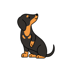 Cute dachshund dog vector illustration