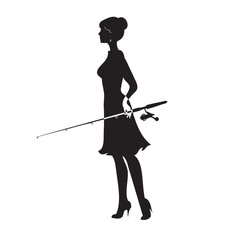 Girl with a fishing rod