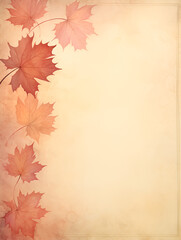 Vintage Maple Leaf Watercolor Page Border