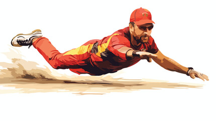 Watercolor sketch of Cricket fielder player in vector