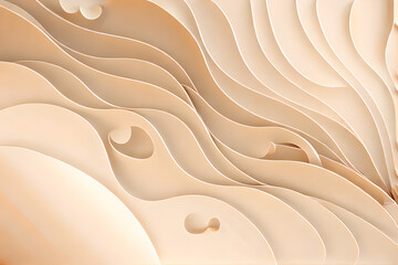 orange color abstract background in 3d paper wave wallpaper