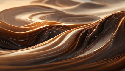 Chocolate background texture brown milk wave liquid cocoa cream swirl choco abstract dark coffee. Texture flow chocolate background gradient splash pattern color satin ripple creamy syrup silk spread - obrazy, fototapety, plakaty