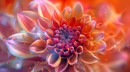 Tight shot, creative bloom explosion, abstract swirls, kaleidoscope effect, vibrant uniqueness
