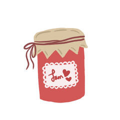 strawberry jam jar sweet on glass