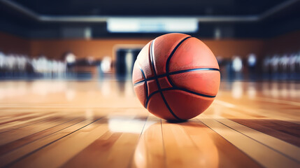 Basketball close-up on the court