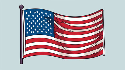 Waving United States of American flag icon isolated