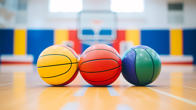 Basketball close-up on the court