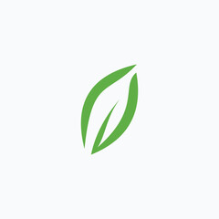 abstract flat icon logo of a leaf