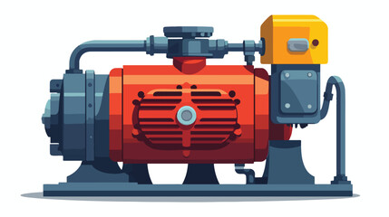 Well pump tank flat vector illustration. Electronic