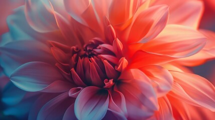 A vibrant macro shot of a blooming flower, highlighting the delicate petals and vibrant colors.