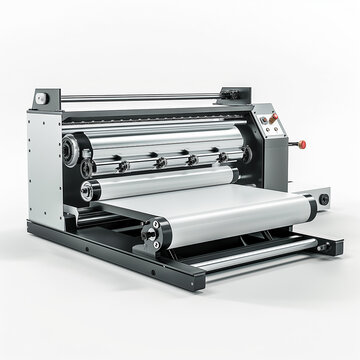 printing press product shot, white background, crisp marketing material, no background