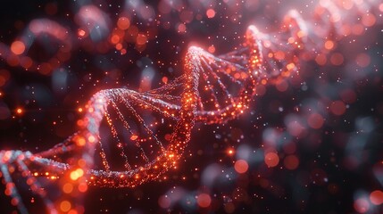 The concept of DNA helix image. Big data in human code. Aesthetic scientific background. Generative AI