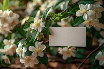 Captivating Close-Up: Jasmine-Infused Label Mockup for a Refreshing Product