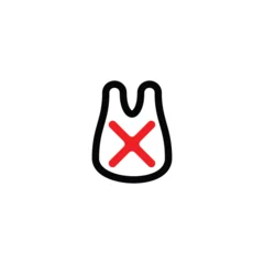 Fotobehang flat icon logo prohibited use of plastic bags © yuli
