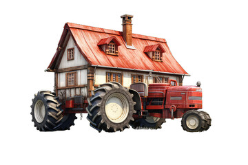 Agriculture Tractor with house png