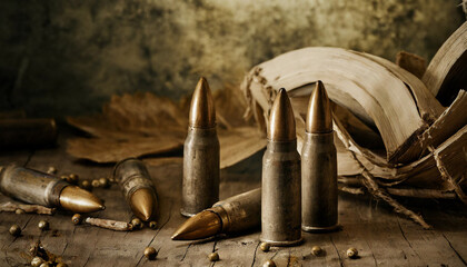 Bullet, old, rust, floor, lined, brass, copper, gunpowder, antique, close-up - obrazy, fototapety, plakaty