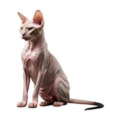 Sphynx cat isolated on Transparent Background PNG Generative AI