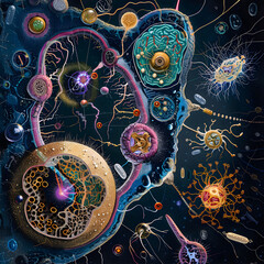 Intricate Visualization of Mitosis: Journey Through the Cell Division Phases