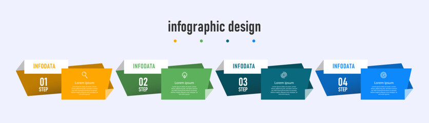Design infographic template, timeline with 4 steps or option, can be used for workflow diagram, info chart, web design. vector illustration.