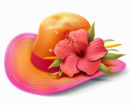 recommend clip art: Beach hat clipart for sun protection bright colors