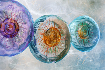 Intricate Visualization of Mitosis: Journey Through the Cell Division Phases