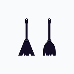 Naklejka premium broom flat design icon logo