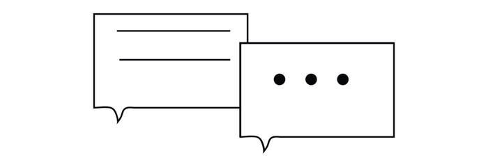 Talk bubble speech icon. Blank empty bubbles vector design elements. Chat on line symbol template. Dialogue balloon sticker silhouette.