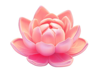 Playful 3D Lotus Flower Icon with Vibrant Pink Aesthetics for Creative Projects