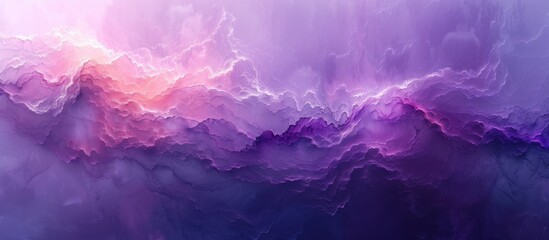 Abstract artwork featuring swirling patterns in shades of purple and blue resembling fluffy clouds