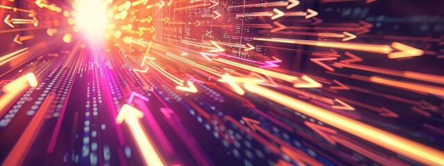 Fototapeta premium A network of lines and arrows forming a dynamic composition, symbolizing the flow of information and resources in a business environment.