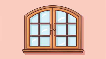 Window icon in flat style. Casement vector illustration