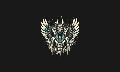 anubis with wings vector illustration mascot design
