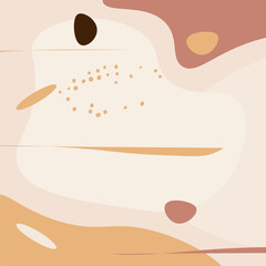 Hand drawn soft abstract floral boho shape vector background template