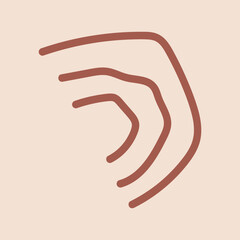 Hand drawn soft abstract floral boho shape vector element bundle