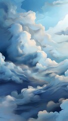 Abstract Clouds, abstract background with soft, billowing clouds in shades of blue