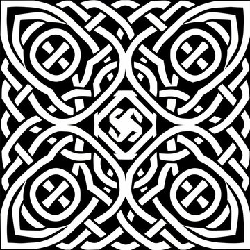 Celtic knotwork geometric pattern, intricate and interwoven lines