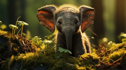 Yearning for Flight: The Little Elephant's Desire to Soar Above Dense Forests