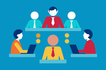 Vector illustration of Business meeting, Teamwork, and communication concept flat style design.