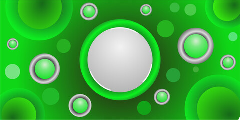 Abstract green balls geometric gradient color background.For graphic design. 3d render illustration